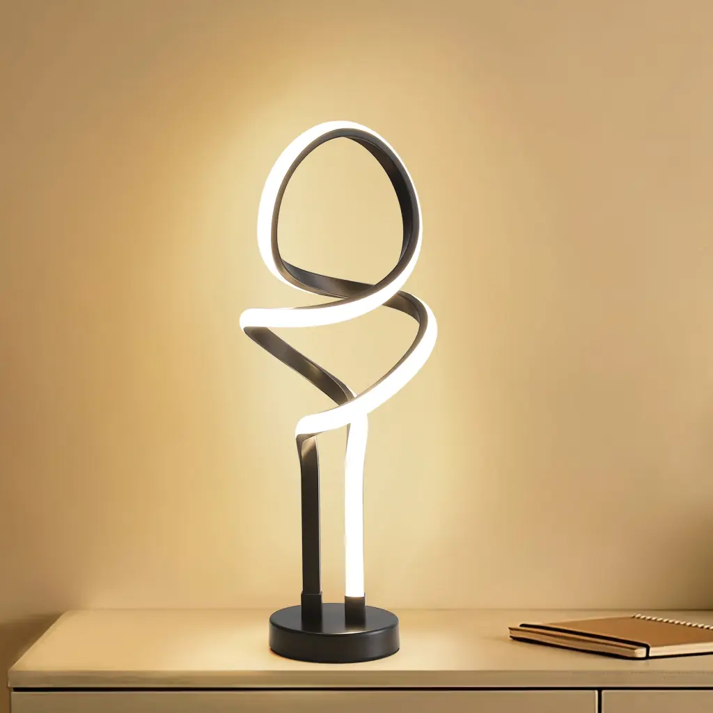 Small One---kind Bedside Dimmable LED Table Lamp Plug, Modern Desk Lamp ceiling fan with light
