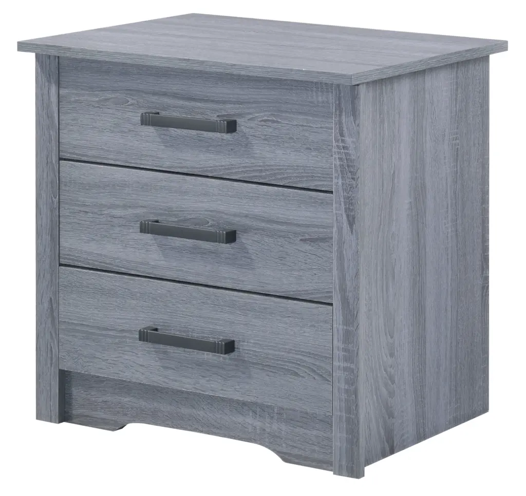 Hudson G026 Nightstand Gray Gray Particle Board Compact Bedside Table Storage glory furniture