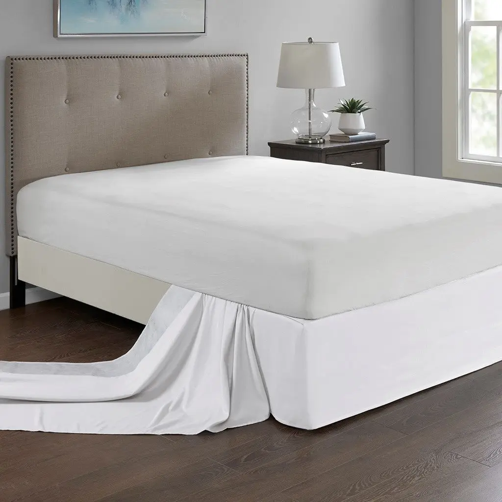 Wrap Around Customizable Bedskirt White One Size Microfiber jla