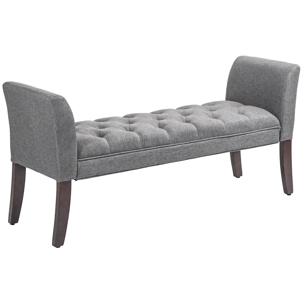 Homcom End Bed Bench Button Tufted Design and Upholstered Bedroom Storage aosom business