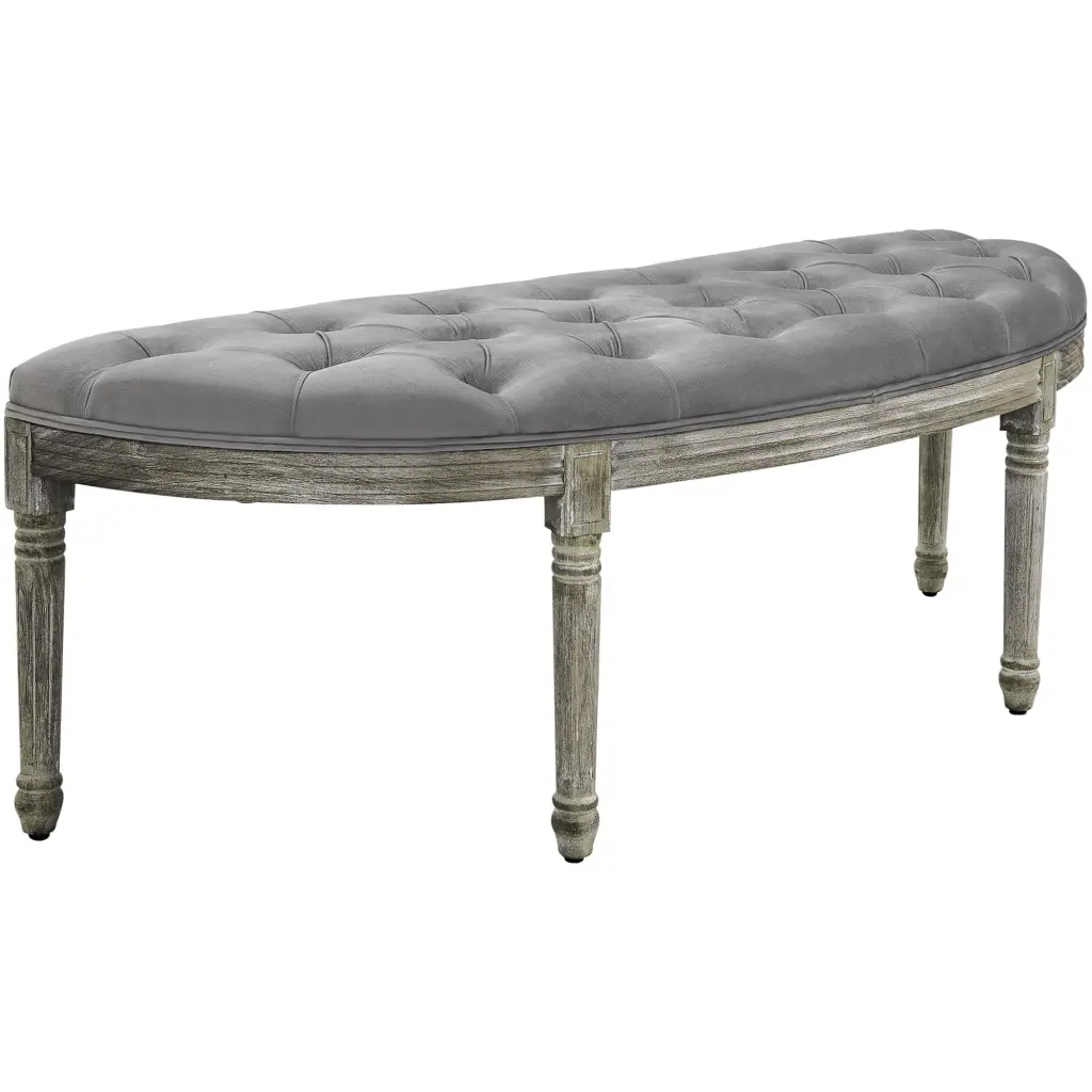 Homcom Vintage Semi Circle End Bed Bench Upholstered Bedroom Entryway Seating aosom business