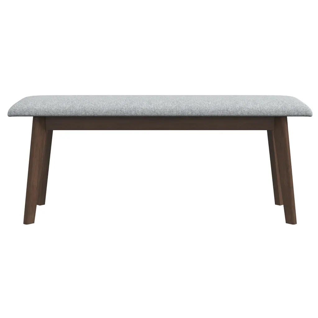 Carlos Upholstered Solid Timber Bench Grey Material Living Room ashcroft furniture