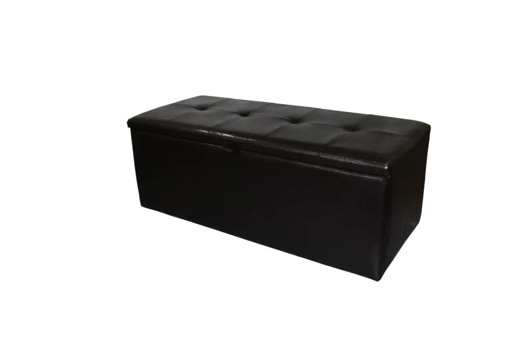 18.5 Inch Tall Brown Upholstered Hide Storage Bench Timber Furniture california home