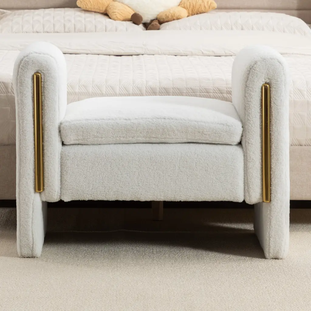 031 Teddy Material Single Bench Shoe Bench Makeup Bench Bedroom dg collection
