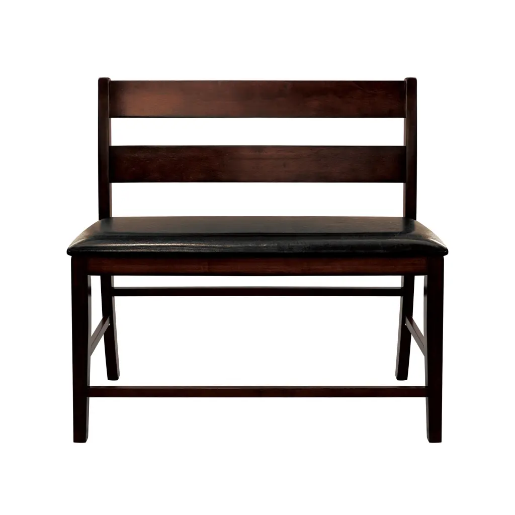 Cherry Finish Timber Counter Height Bench Back Transitional Style kanepe