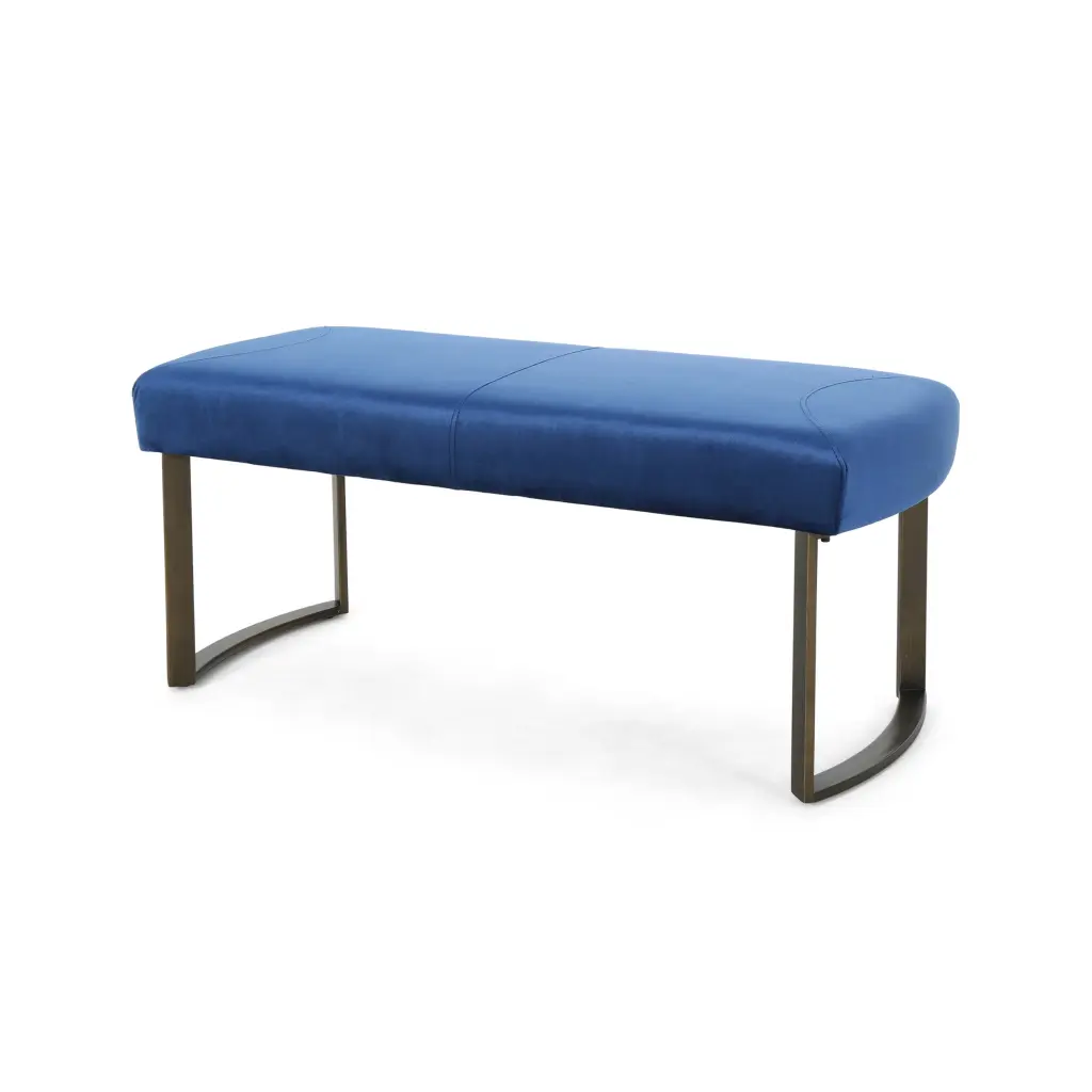 Navy Blue Velvet Bench Bedroom or Living Room Upholstered Seat nh-an