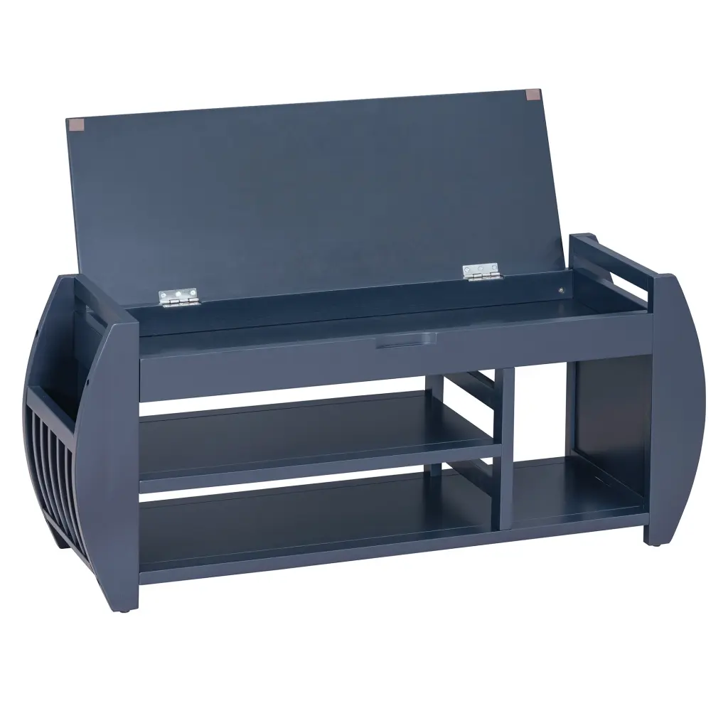 Retro Multifunctional Storage Bench Cushion Curved Side Panel trexm