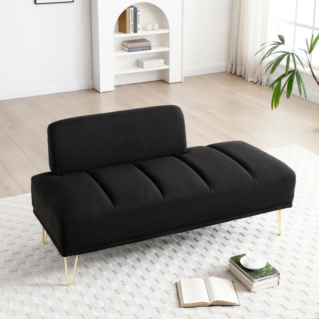 56.3 Inch Width Modern End Bed Bench Teddy Upholstered 2 Seater trusting furniture