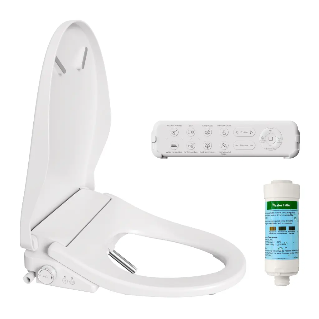 Intelligent Bidet Toilet Seat Adjustable Heated Seat And Side Knob t3177