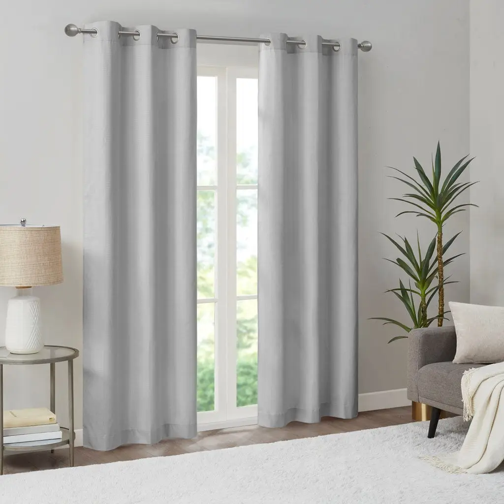 Room Darkening Drape Panel Pair - 2 Pack Grey Window Panels Light Control jla