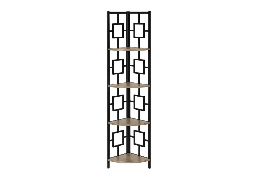 4 Tier 62 Inch Publication Shelf Bookcase Etagere Corner Stationery Bedroom 8th street living