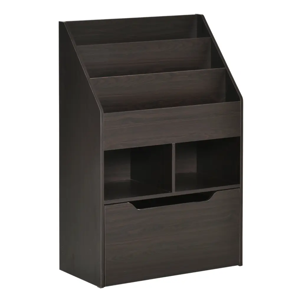 Homcom Kids Bookcase Multi Shelf Organizer Storage Drawer aosom business