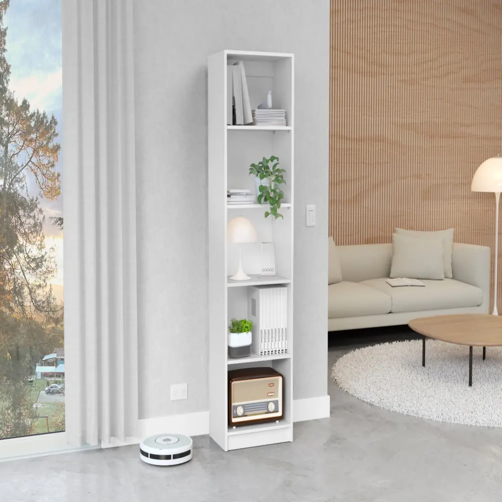 Vinton XS Bookcase Compact Publication Shelf Multiple Shelves White Storage depot e-shop