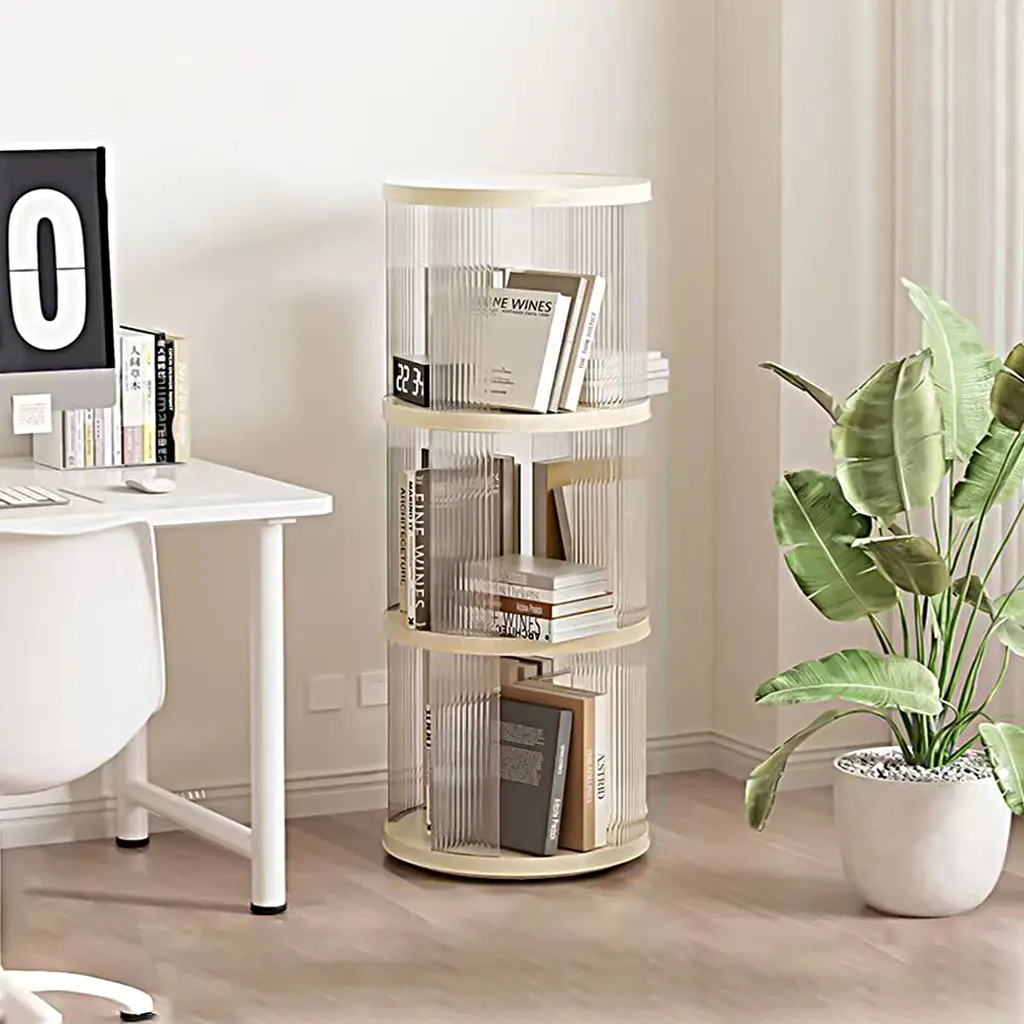 360 Rotating Publication Shelf Small Corner Bookcase Small Footprint leavader