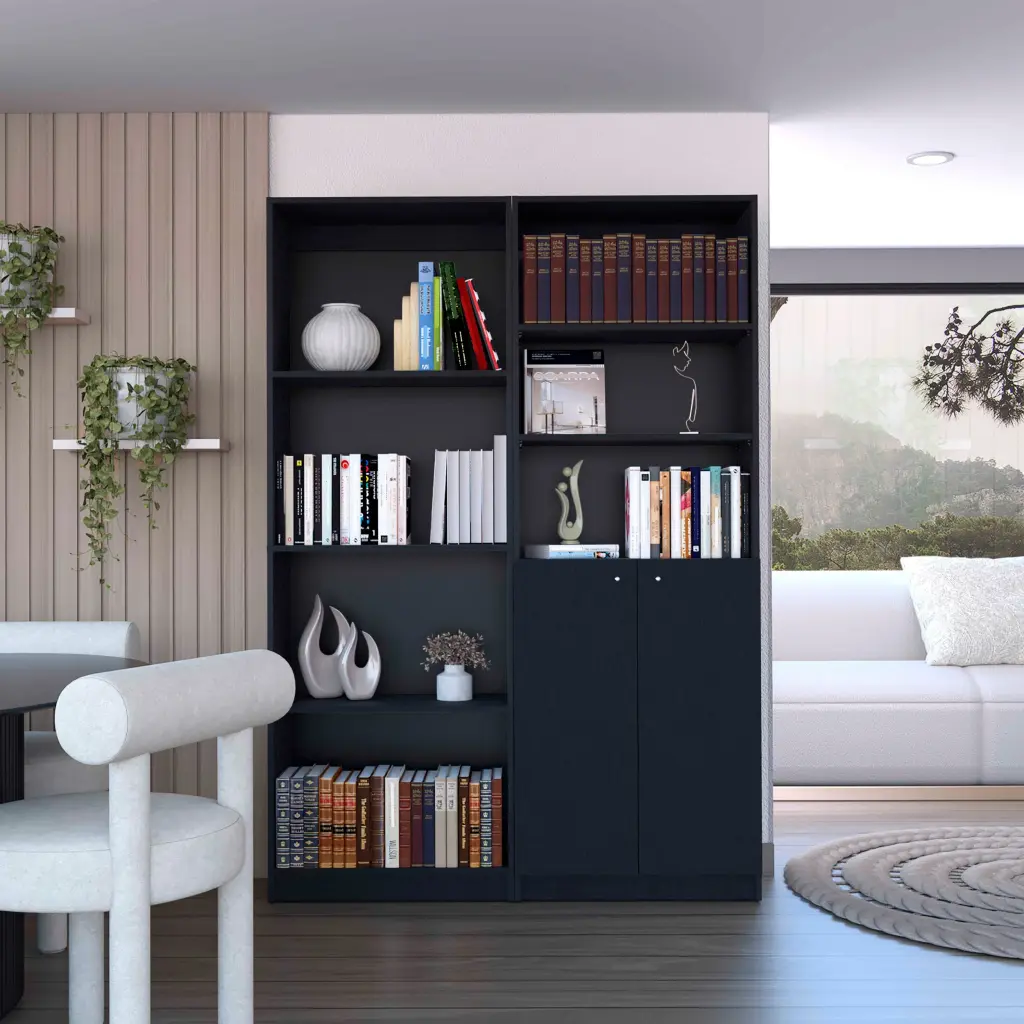 Dupree 2 Piece Bookcase Set 49 Inch Wide 9 Shelves Living Room Storage tuhome