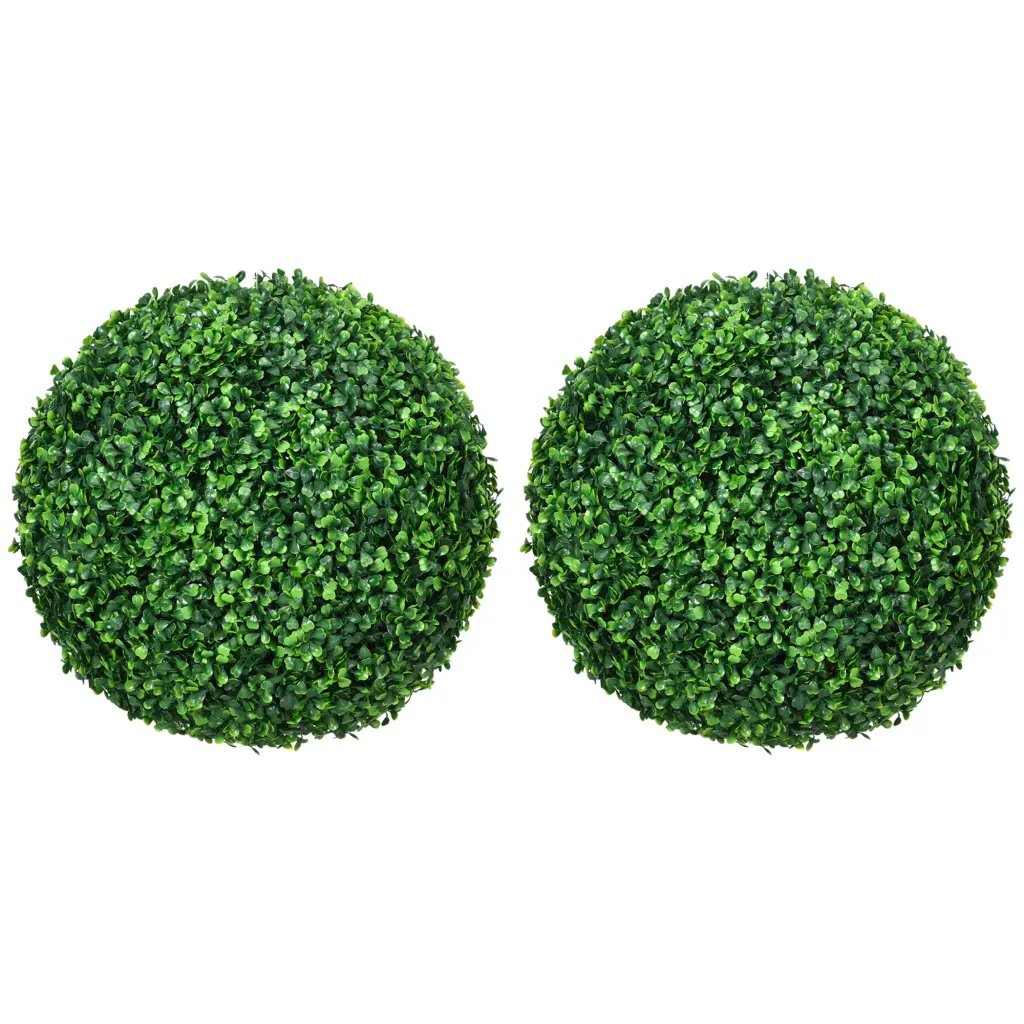 Homcom Set 2 15.75 Inch Artificial Ball Boxwood Topiary Trees Indoor Decor aosom business