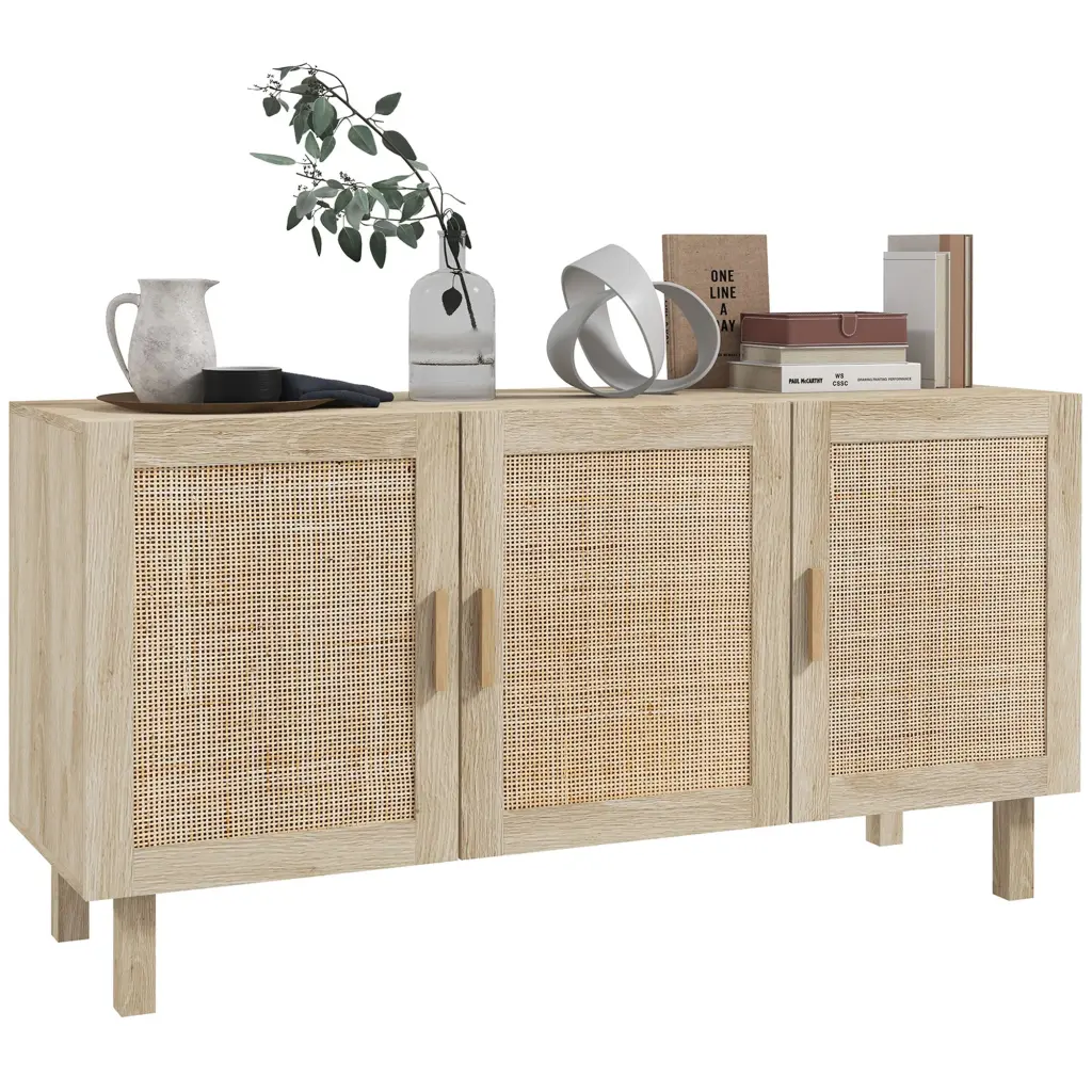 Homcom Sideboard Buffet Cabinet, Kitchen Cabinet, Coffee Bar Cabinet White aosom business