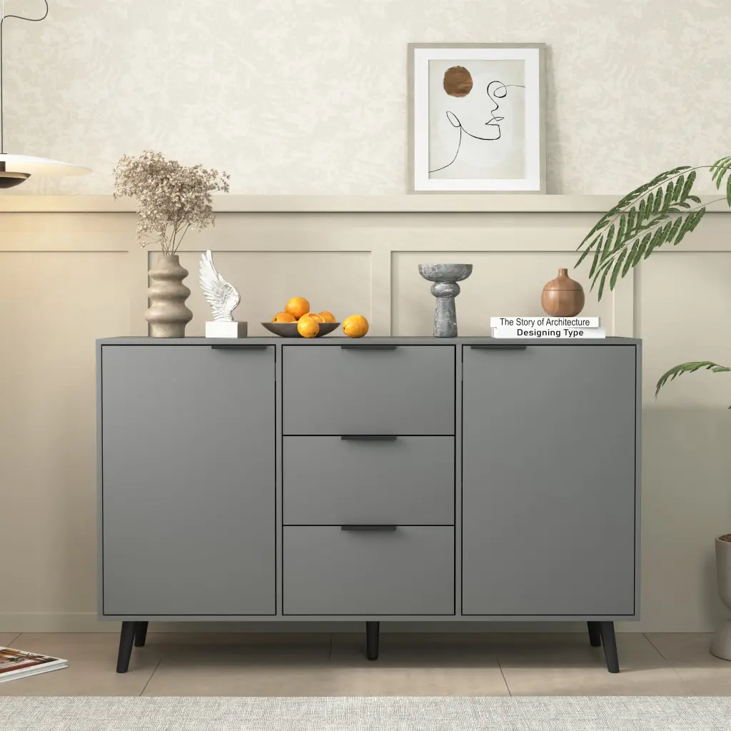 47.2 Inch Sideboard Buffet Cabinet Storage, Timber Coffee Bar newmark