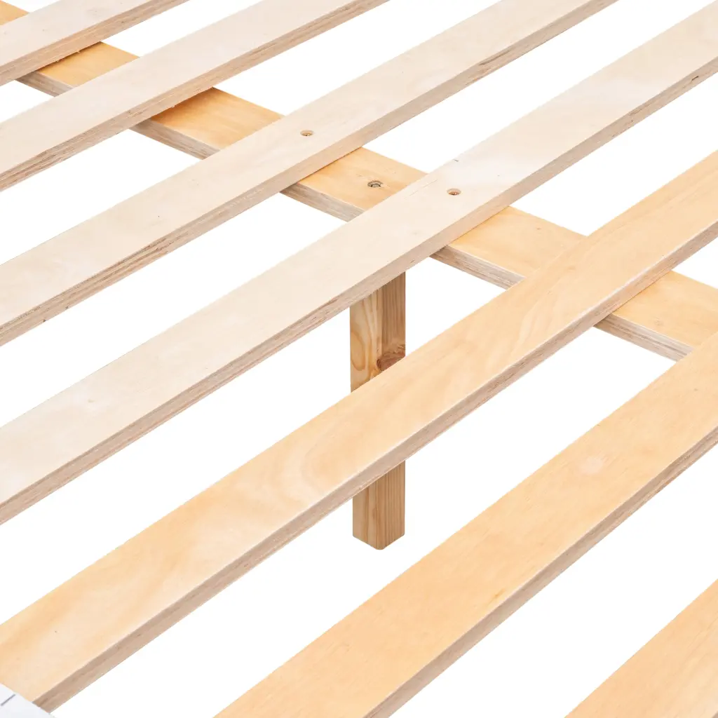 Full Over Full Bunk Beds Bookcase Headboard Solid Wood Bed Frame inspirit