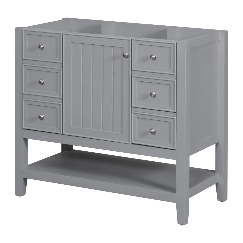 36 Inch Bathroom Vanity Cabinet Base Only One Cabinet And Two Drawers by