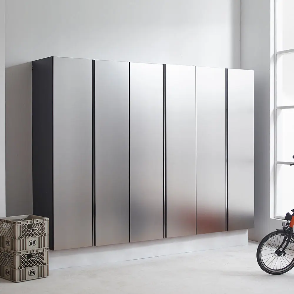 Nova Series 96 Inch W Metallic Grey Garage Cabinet 72 Inch Height klair living