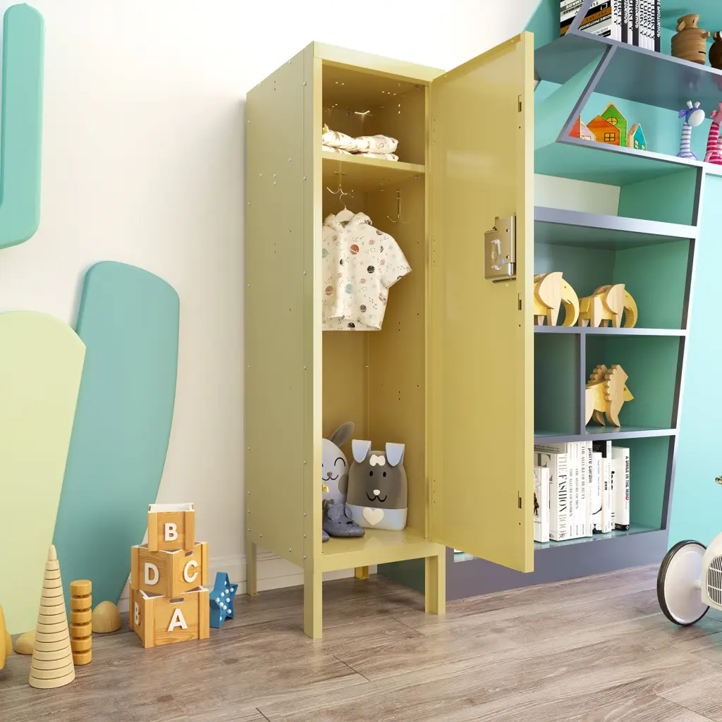 1 Door Tall Single Metallic Locker Retro Style Storage Cabinet Industrial xingdu store