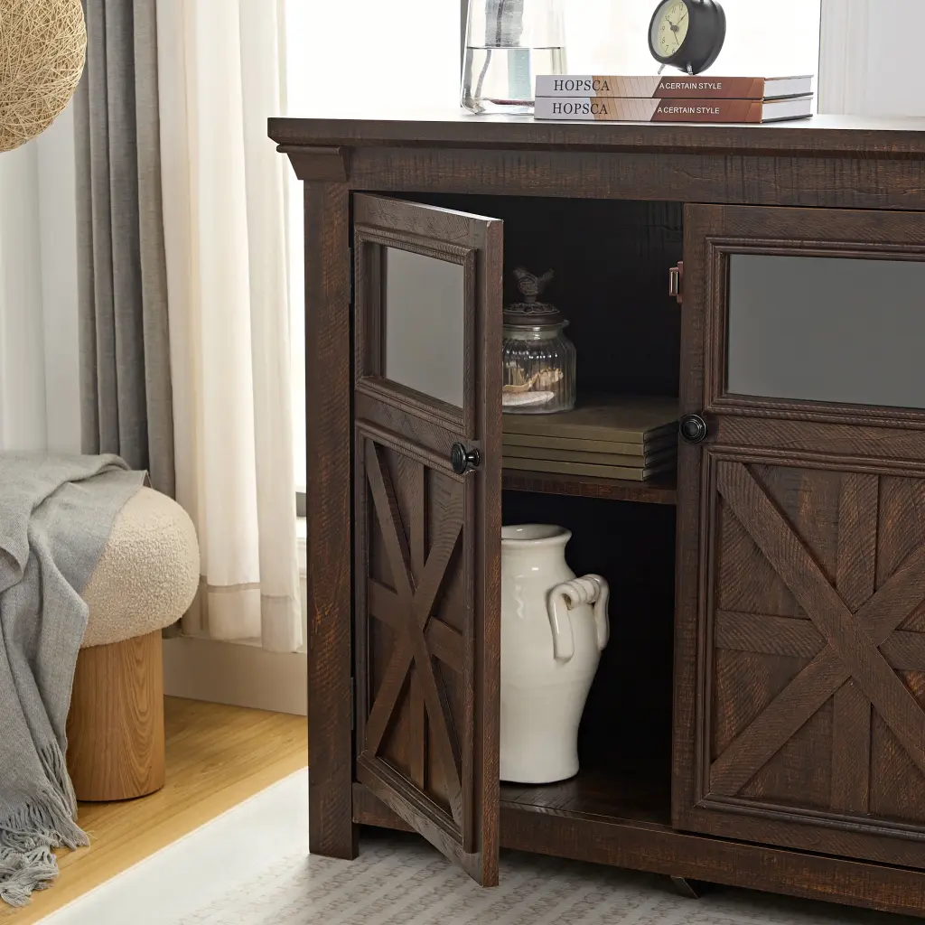 2 Doors Cabinet Large Buffet Sideboard Cabinet Bar Wine Cabinet Entryway Or Dining Room rnb