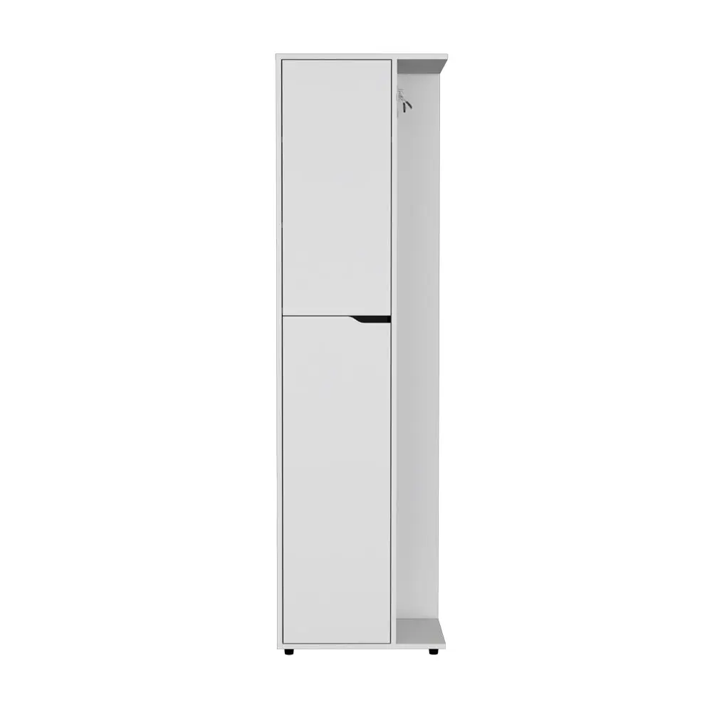 Broom Storage Closet Edmond White Particle Board Kitchen Organizer treevol furniture