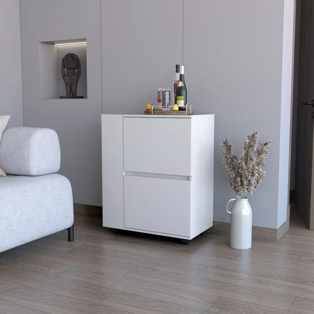 White 2 Cabinet Bar Shopping Basket White Primary Living Space Rectangular furniture max
