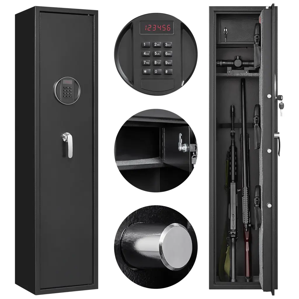 Black Alloy Metal Cabinet Inner Safe Box LED Lights and Removable Shelf onstar office furniture