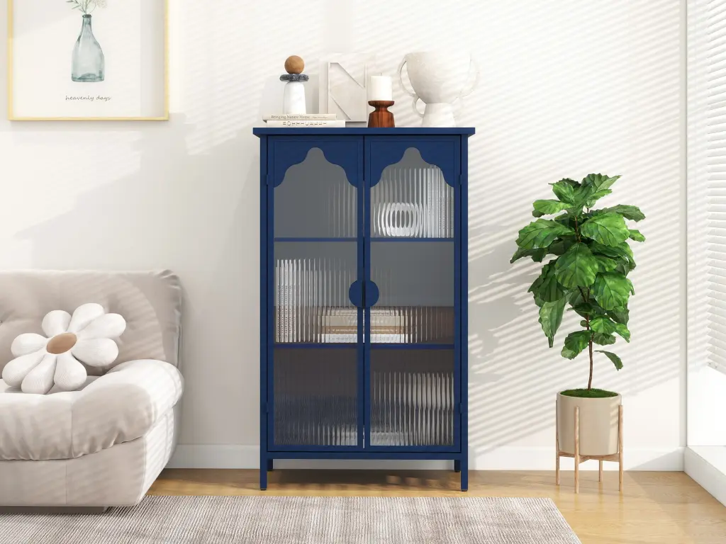 2 Doors Metal Storage Cabinet Presentation Cabinet Glass Doors rnb