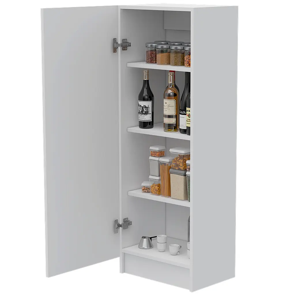 Pantry Miami Single Door Cabinet White Finish Particle Board Storage Solution treevol furniture