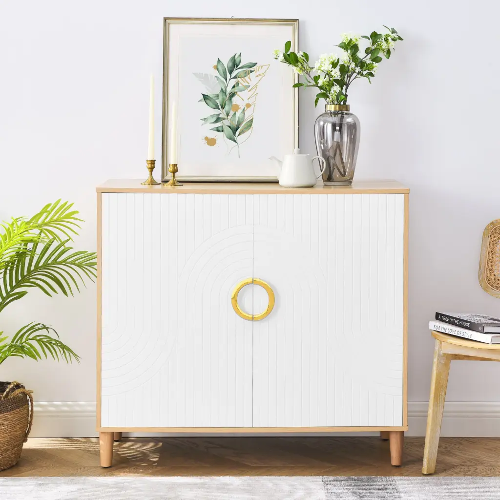 Modern MDF Storage Cabinet Doors And Shelves Home Organization chuangyuan wood industry