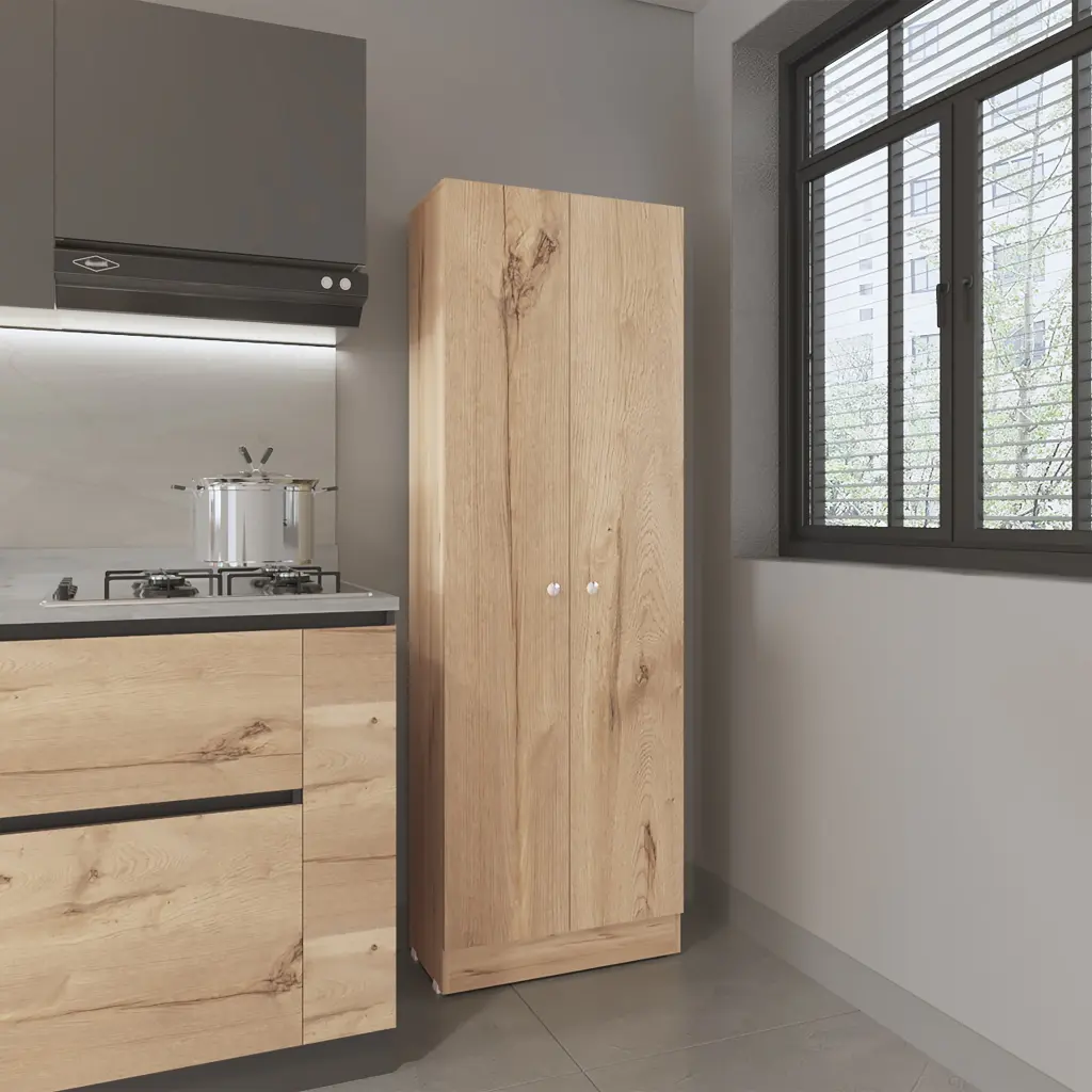 Buxton 2 Door Storage Tall Cabinet Light Oak And Black Wengu Modern Storage Solution furniture max