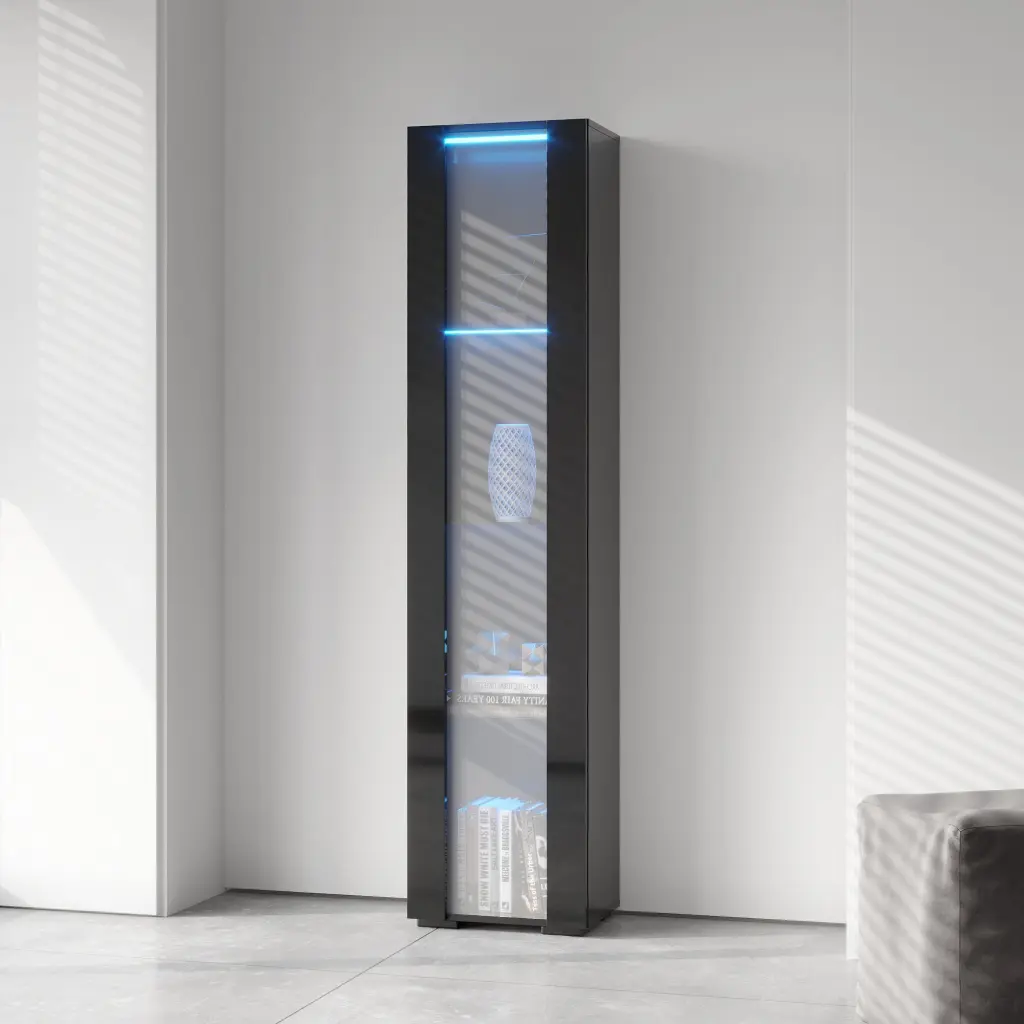 Black Side Cabinet Light Metal Strip Lamp Large Storage Space joysource furniture