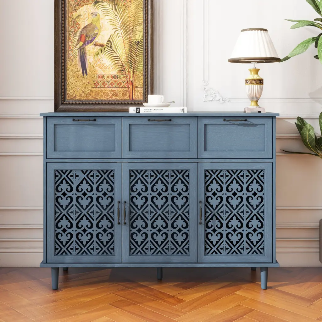3 Door 3 Drawer Cabinet, American Home Decor Bedroom and Living Room rnb