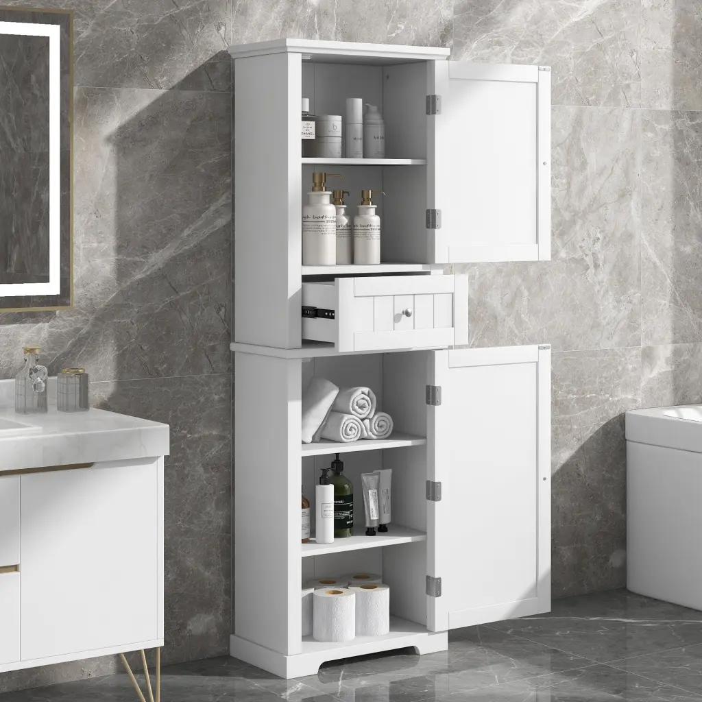 Tall Bathroom Storage Cabinet - Freestanding Cabinet Drawers Organizing rnb