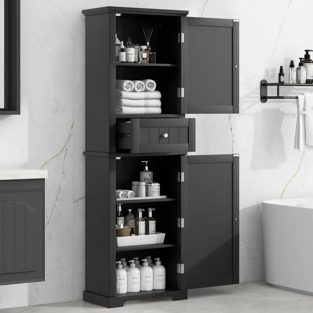 Tall Bathroom Storage Cabinet Freestanding Cabinet Drawers Organizer rnb