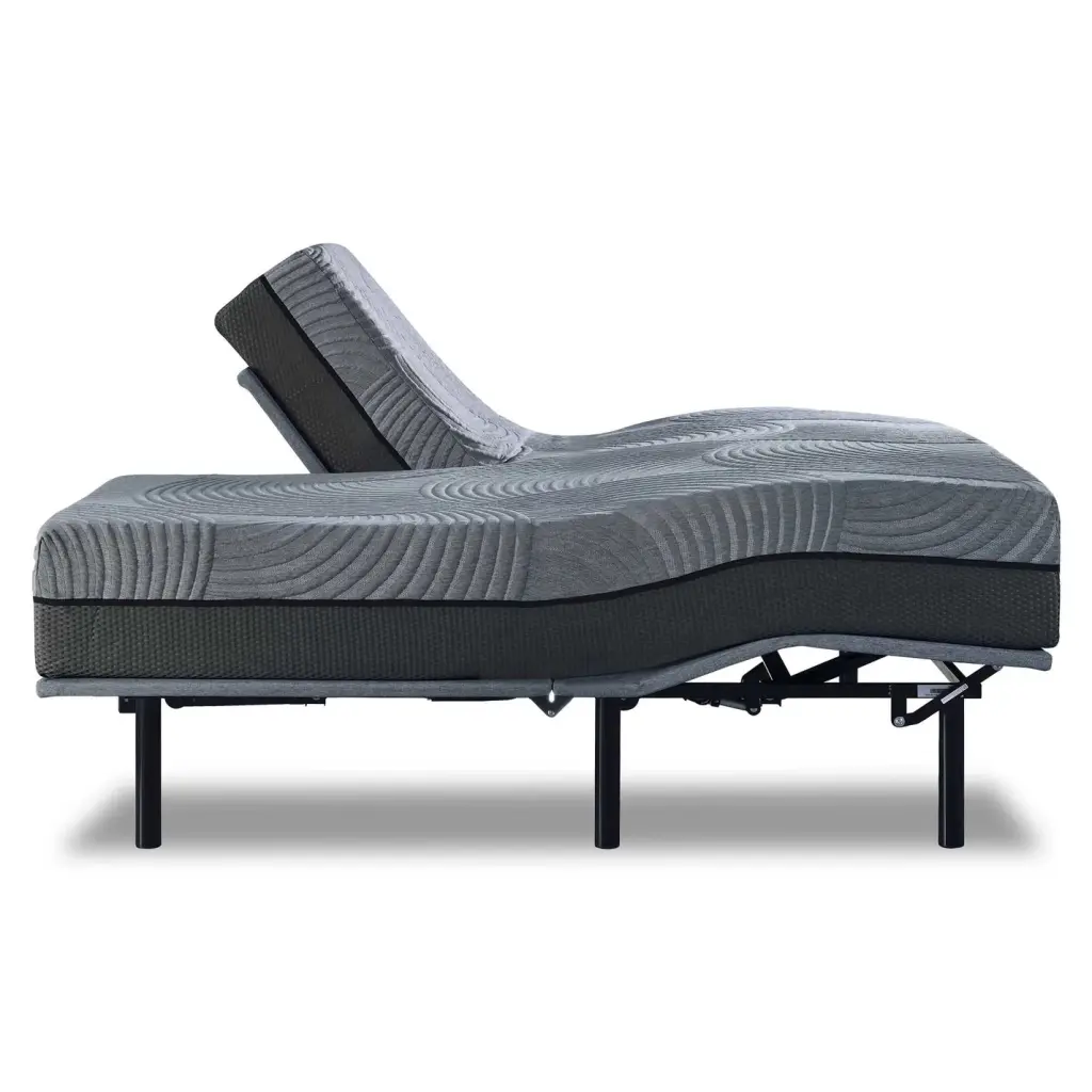 Gel Max 12 Inch Split Top California King Mattress Grey Black Foam Bedding omne sleep