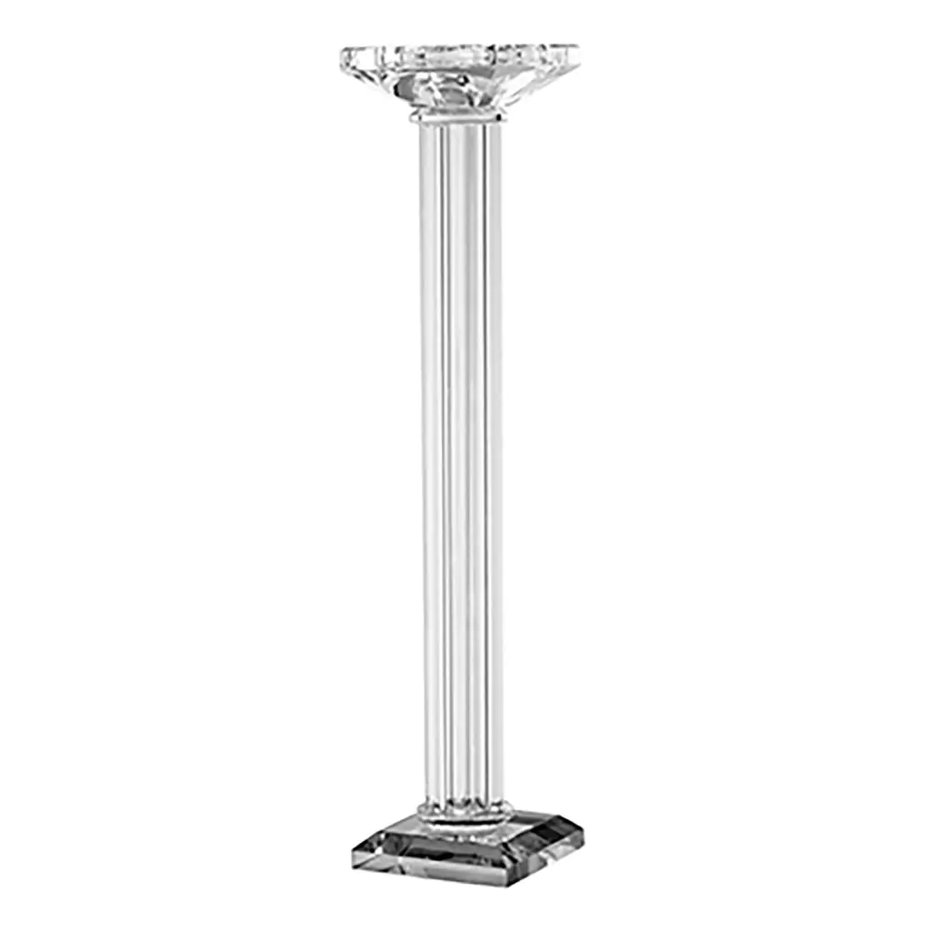 17 Inch Tall Pillar Candle Holder Crystal Classic Clean Lined Finish royal hampton