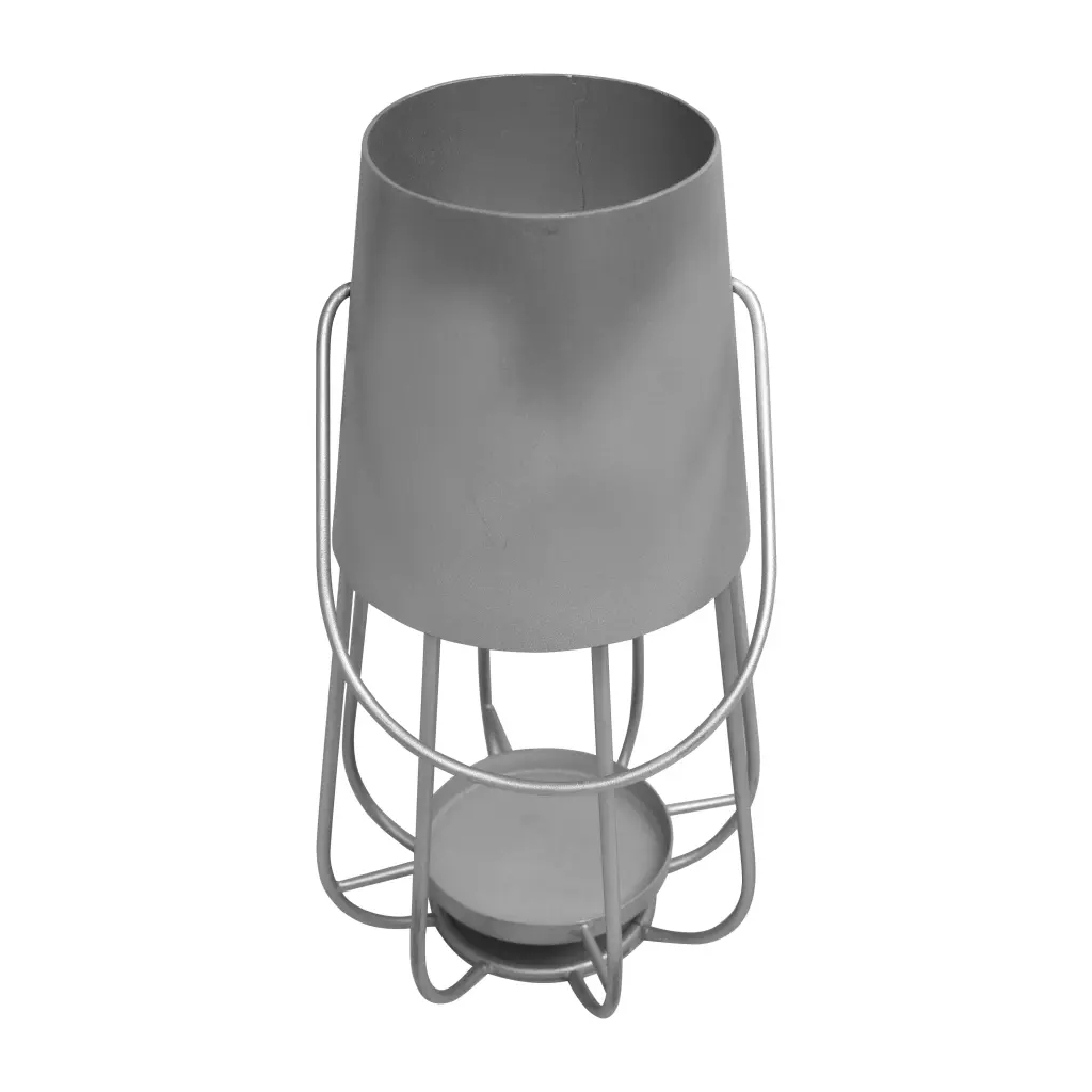 Ambient 12 Inch Vintage Style Ferrous Metal Candle Stand Lantern Polished royal hampton