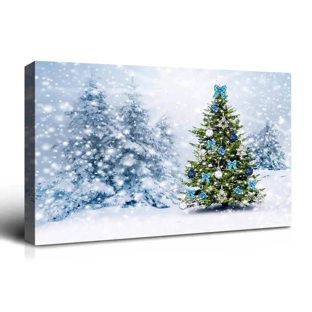 Framed Canvas Wall Art Decor Painting Christmas, Christmas Tree Elegant Design looife art