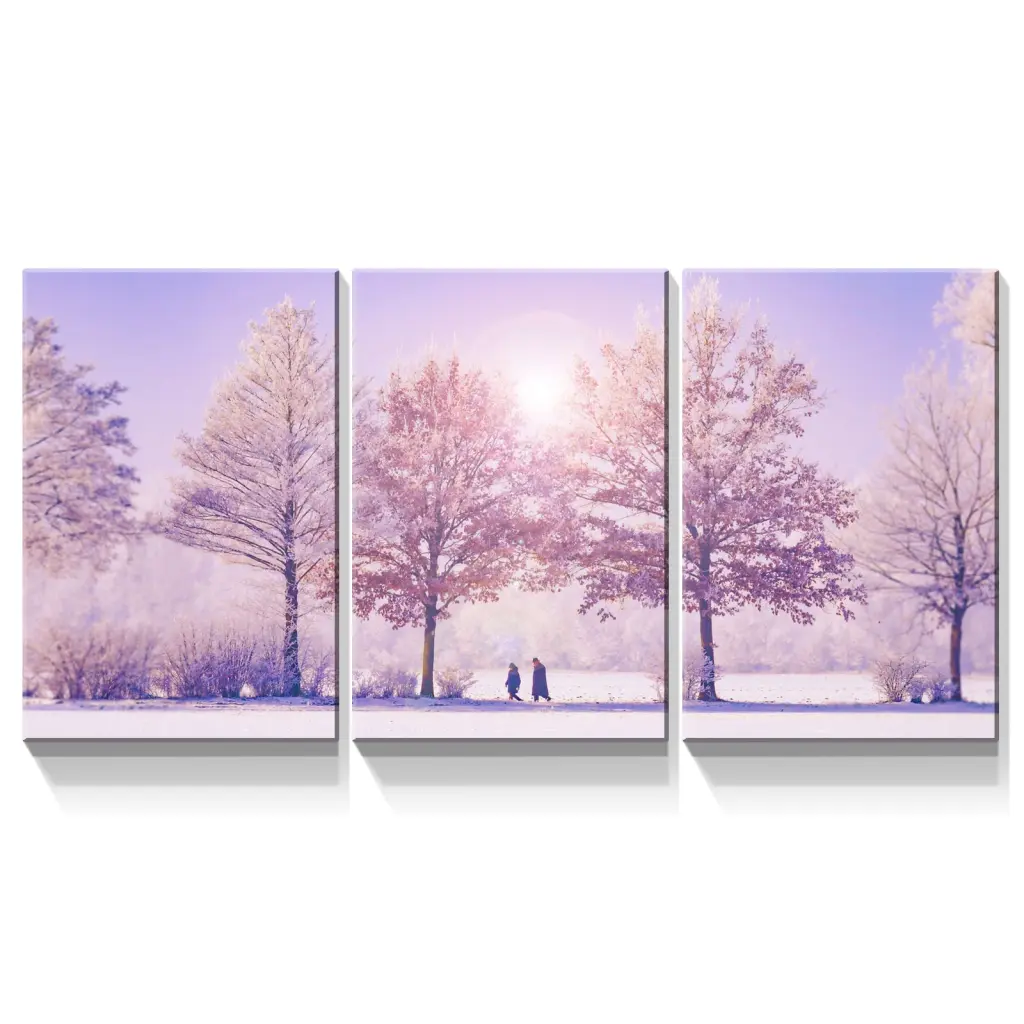 3 Panels Framed Vivid Winter Landscape Canvas Wall Art Decor 3 Pieces looife art