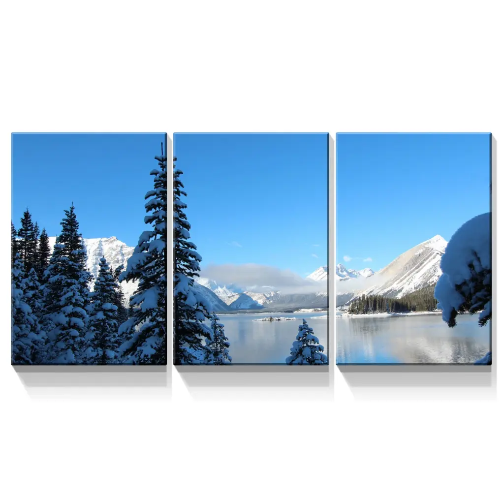 3 Panels Framed Winter Landscape Canvas Wall Art Decor Modern Living Room Decor looife art