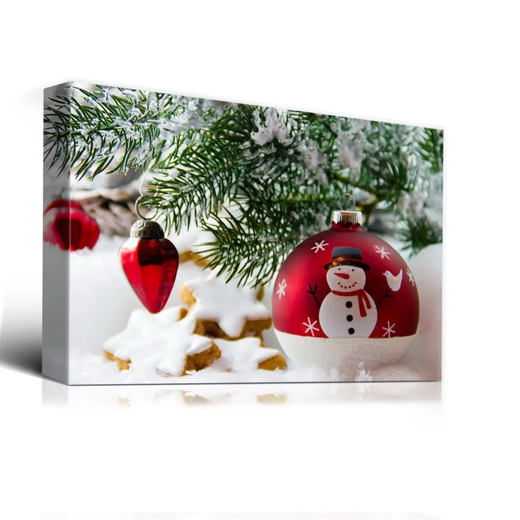 1Pcs Drop Ping Christmas Canvas Wall Art Gold Christmas Tree Paintings looife art