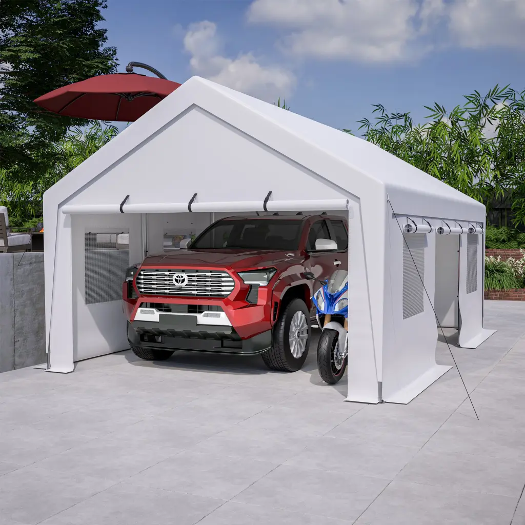 13X20 Heavy Duty Alloy Metal Carport Storage Canopy Garage Tent Removable Cover stellacaeli homeware