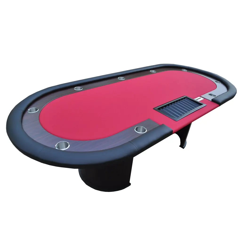 96 Inch Oval Red Water Resistant Casino Game Table 9 Gaming Users ino design