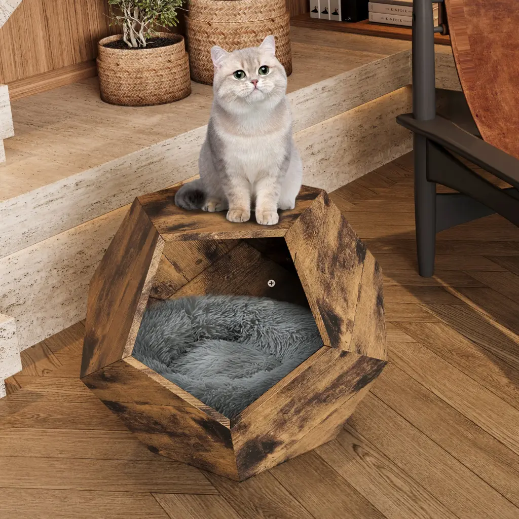 25.98'' Modern Pet Home Decor Cat Kennel Side Table MDF Multi-Purpose Furniture rnb