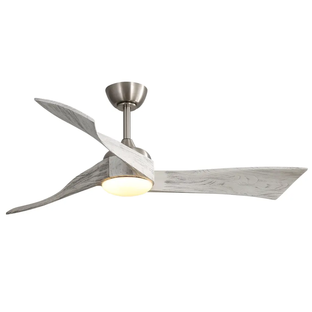 52 Inch Brushed Nickel Ceiling Fan Light 6 Speed Remote ceiling fan with light