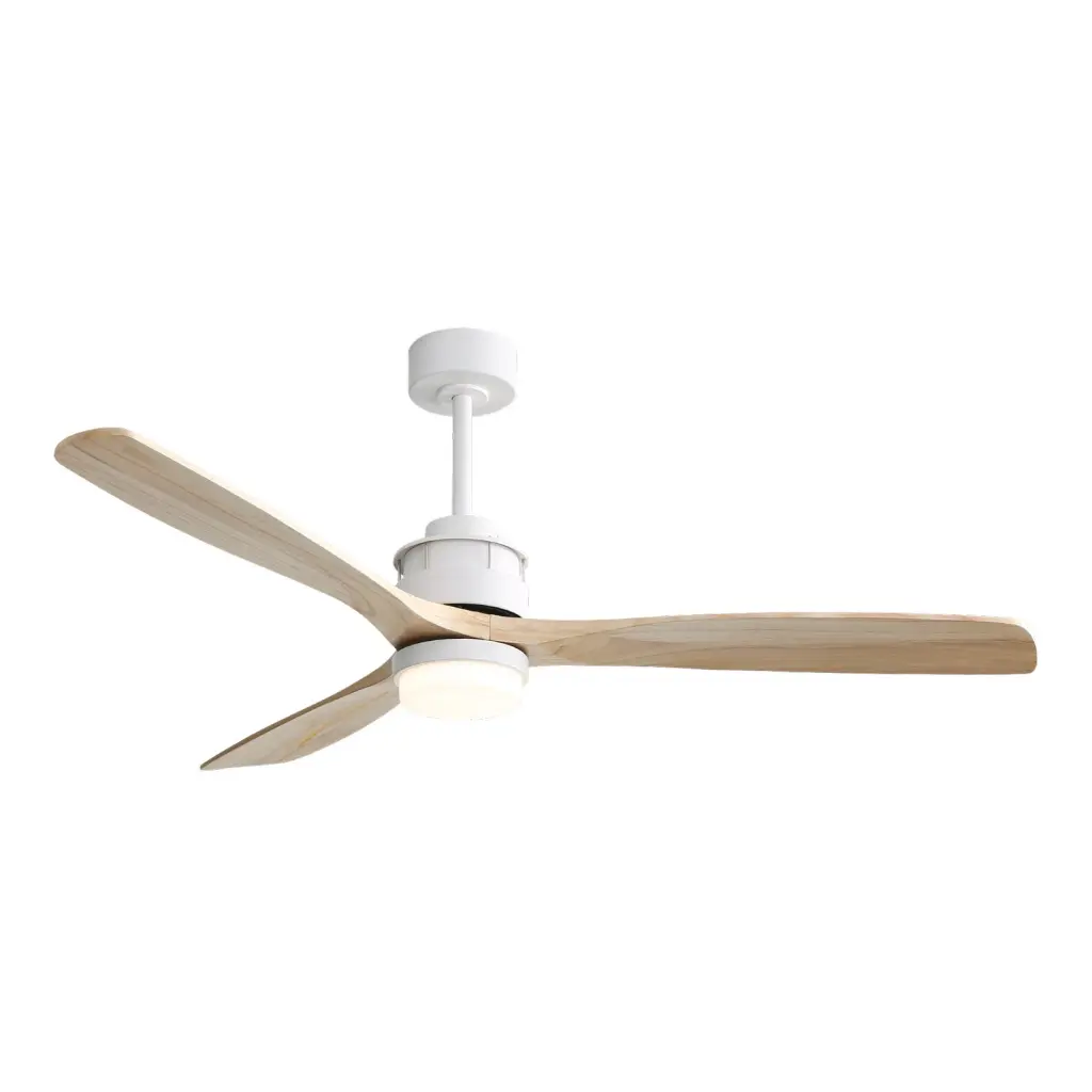 60 Inch Modern Ceiling Fan Remote Control 3 Solid Timber Blades Indoor Use ceiling fan with light